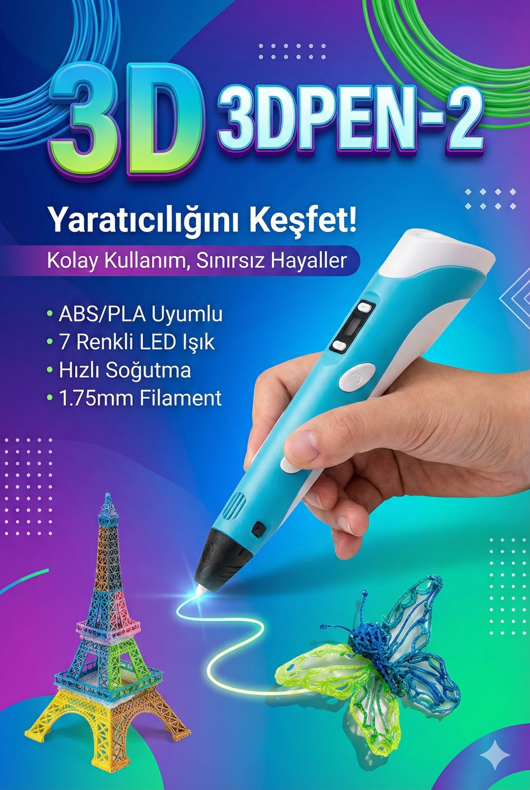 Üç Boyutlu Yazıcı 3D Kalem Pen Printer
